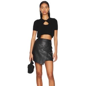Blank NYC Revolve Vegan Leather Skirt in Opening Act Black